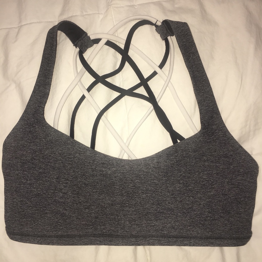 Lululemon Grey/Black/White Sports Bra, Size 4